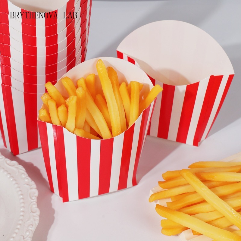 Home Cinema Today - 50pcs Striped Disposable Party Tableware Popcorn