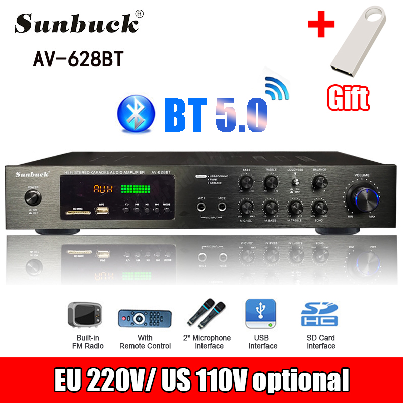 Home Cinema Bluetooth - 110/220V 2000W Bluetooth Power Amplifier Audio