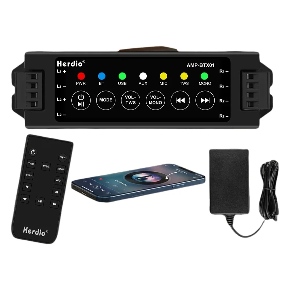 Home Cinema Bluetooth - Herdio 4-Channel Bluetooth Audio Amplifier with