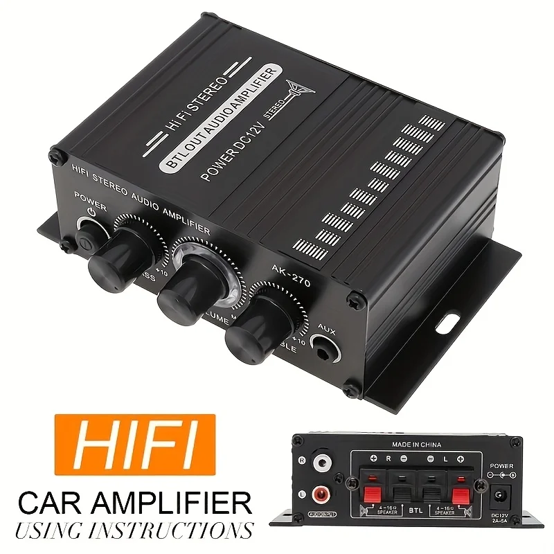 Home Cinema Beamer - AK-270 400W Mini Power Amplifier 12V/24V
