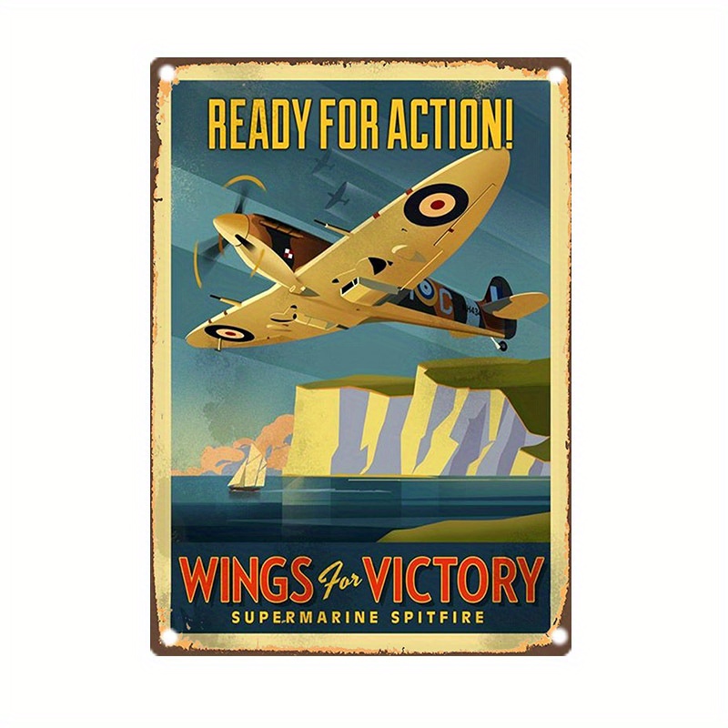 Home Cinema Classic - Vintage Supermarine Spitfire Metal Sign, -