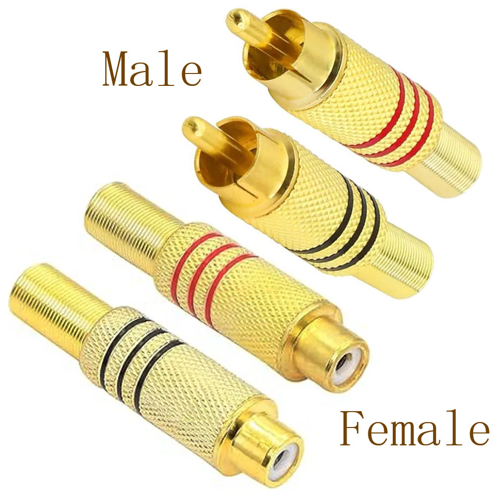 Home Cinema Beamer - 4PCS RCA Plug Gold Plated Solder
