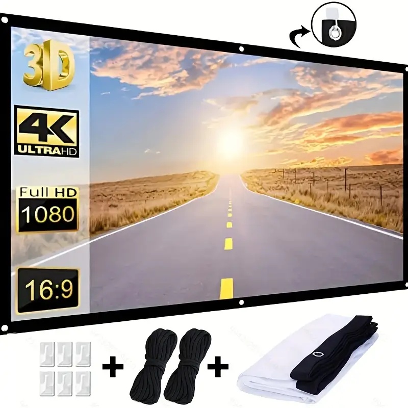 Home Cinema Screen - Projector Screen 16:9 Indoor/Outdoor Used Foldable