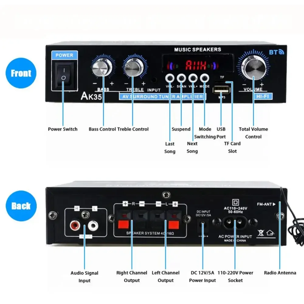 AK35 HiFi Digital Bluetooth Am - đánh giá và giá Home Cinema Bluetooth