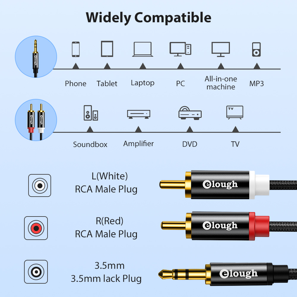 Elough RCA Cáp AUX RCA Cáp Loa - đánh giá và giá Home Cinema Beamer