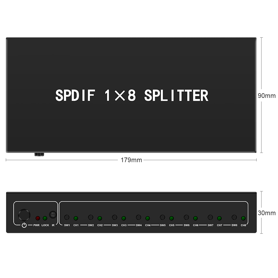 Optical Audio Splitter,1 in 8  - đánh giá và giá Home Cinema Beamer
