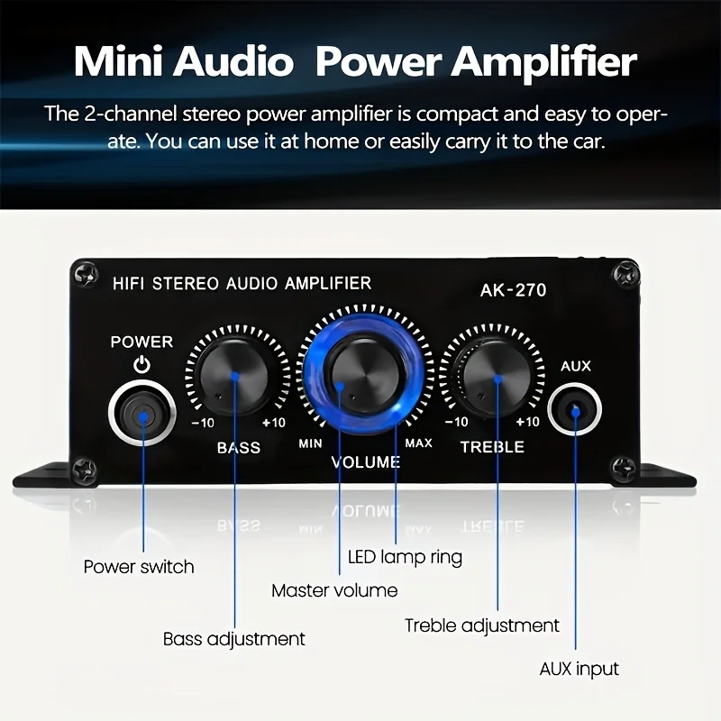 AK-270 400W Mini Power Amplifi - đánh giá và giá Home Cinema Beamer