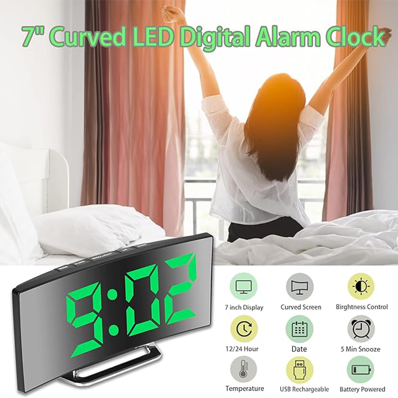 LED Digital Alarm Clock Curved - đánh giá và giá Home Cinema Screen
