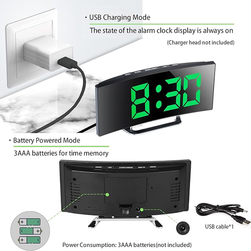 LED Digital Alarm Clock Curved - đánh giá và giá Home Cinema Screen