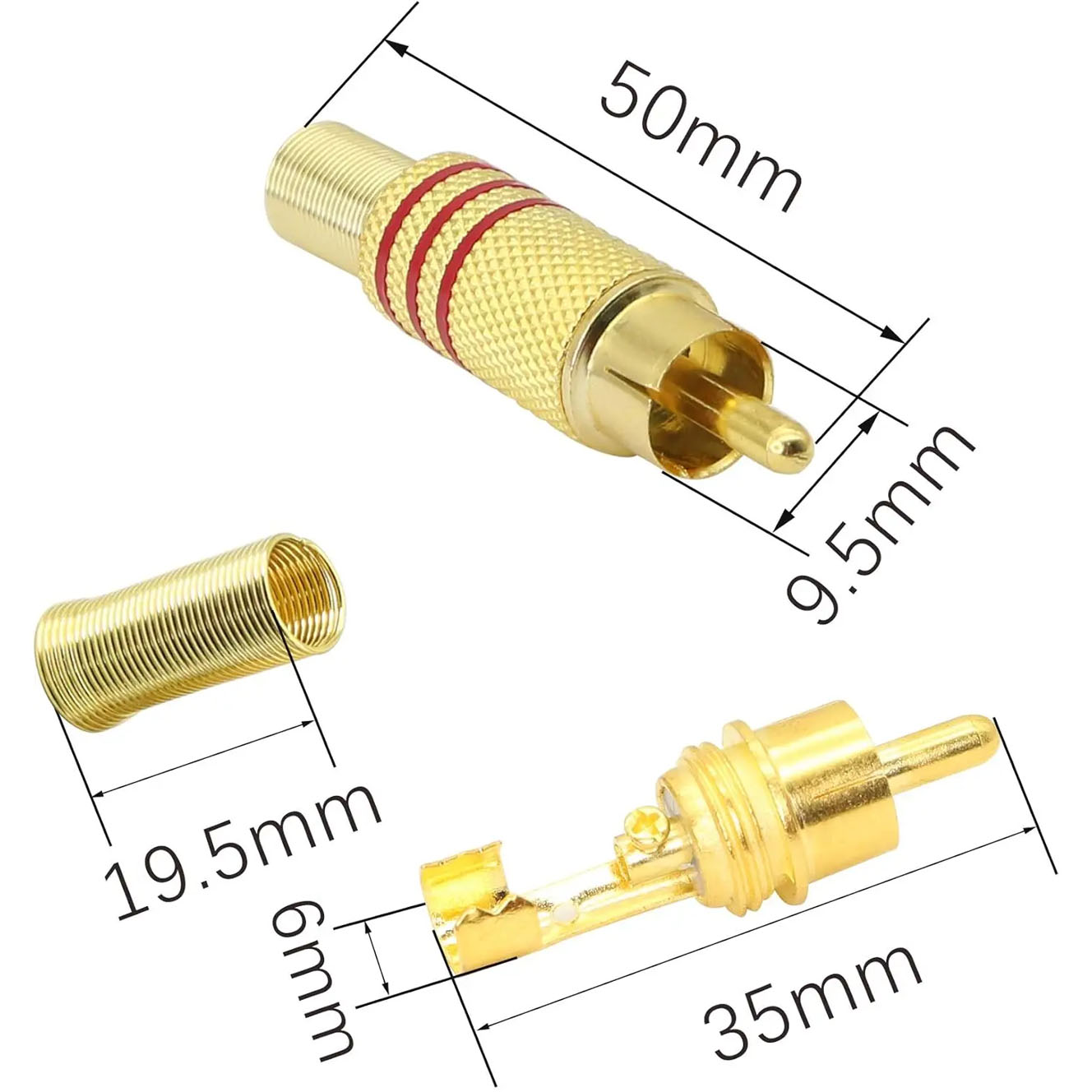 4PCS RCA Plug Gold Plated Sold - đánh giá và giá Home Cinema Beamer