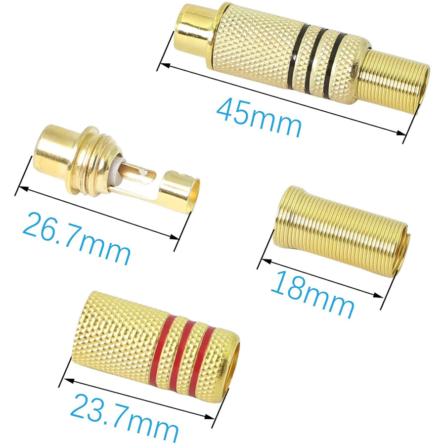4PCS RCA Plug Gold Plated Sold - đánh giá và giá Home Cinema Beamer